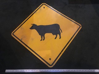 Vintage Cow Crossing Sign
