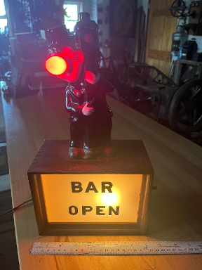 Vintage Hobo Clown Bar Open Light
