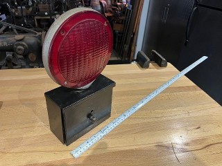 Vintage road caution red light 