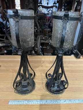 Antique wrought iron outdoor post lights