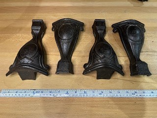 Antique cast iron Victorian Stove Legs