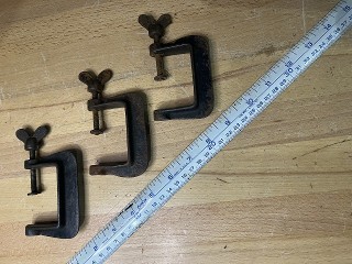 3 Small Vintage C-Clamps