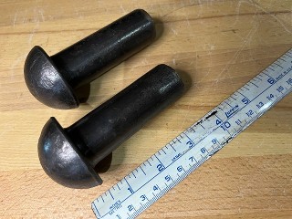 Vintage massive 1 1/8 inch x 3 inch steel rivets