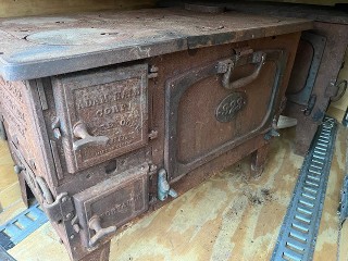 Adam Hall Corp. Sherbrooke Que. 923 portable logging camp wood cook stove.