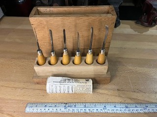 Vintage Millers Falls number 106 carving chisels 6 piece set Vintage Millers Falls number 106 carving chisels 6 piece set
