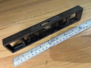 Antique #132 L.S. Starrett 9 machinist level, 3 vials Antique #132 L.S. Starrett 9 machinist level, 3 vials