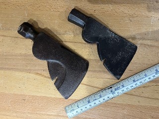 2 Antique Half Hatchet axe