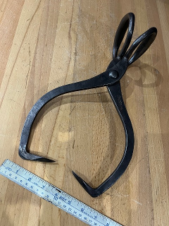 Antique Staatsburg hand ice tongs Antique Staatsburg hand ice tongs