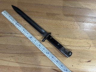 WWI Chilean M1912 Mauser Bayonet, 10-inch blade, 15-inch with handle WWI Chilean M1912 Mauser Bayonet, 10-inch blade, 15-inch with handle